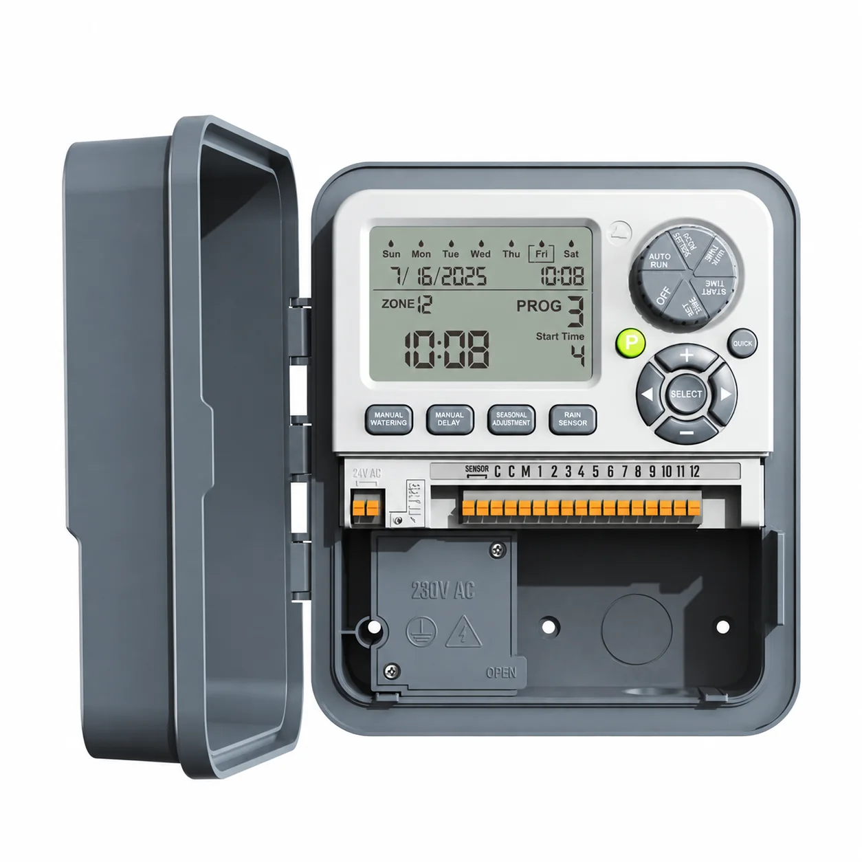 12-zone enclosed irrigation controller
