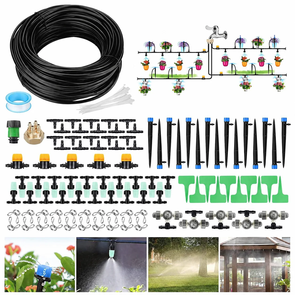 40 m mixed micro irrigation and misting kit