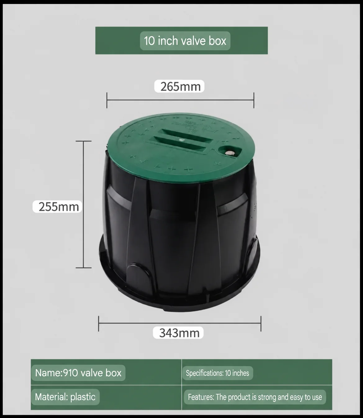 10-inch round irrigation valve box