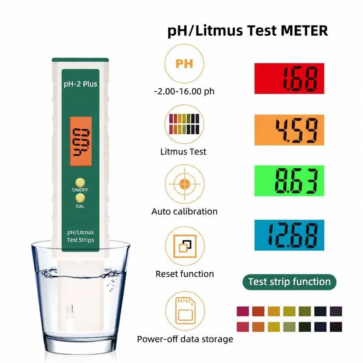 pH-2 Plus digital pH and litmus display meter