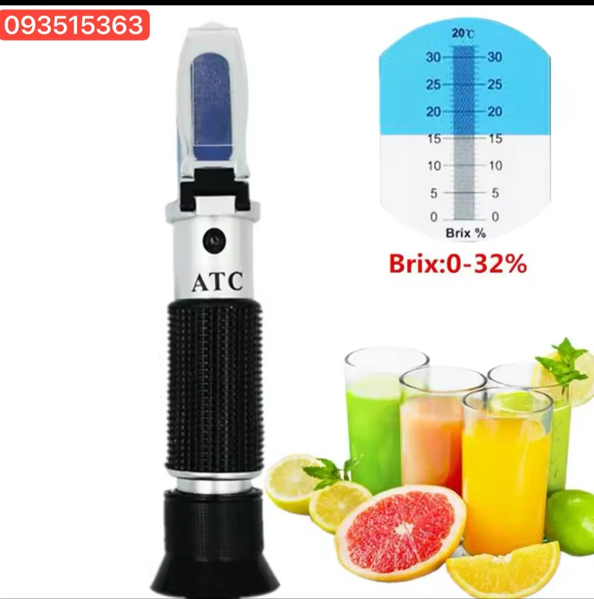 ATC Brix refractometer — 0–32%